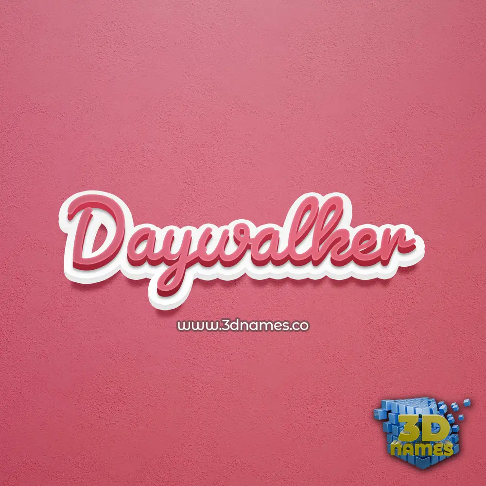 daywalker in Red Scribble style - 3D name wallpaper