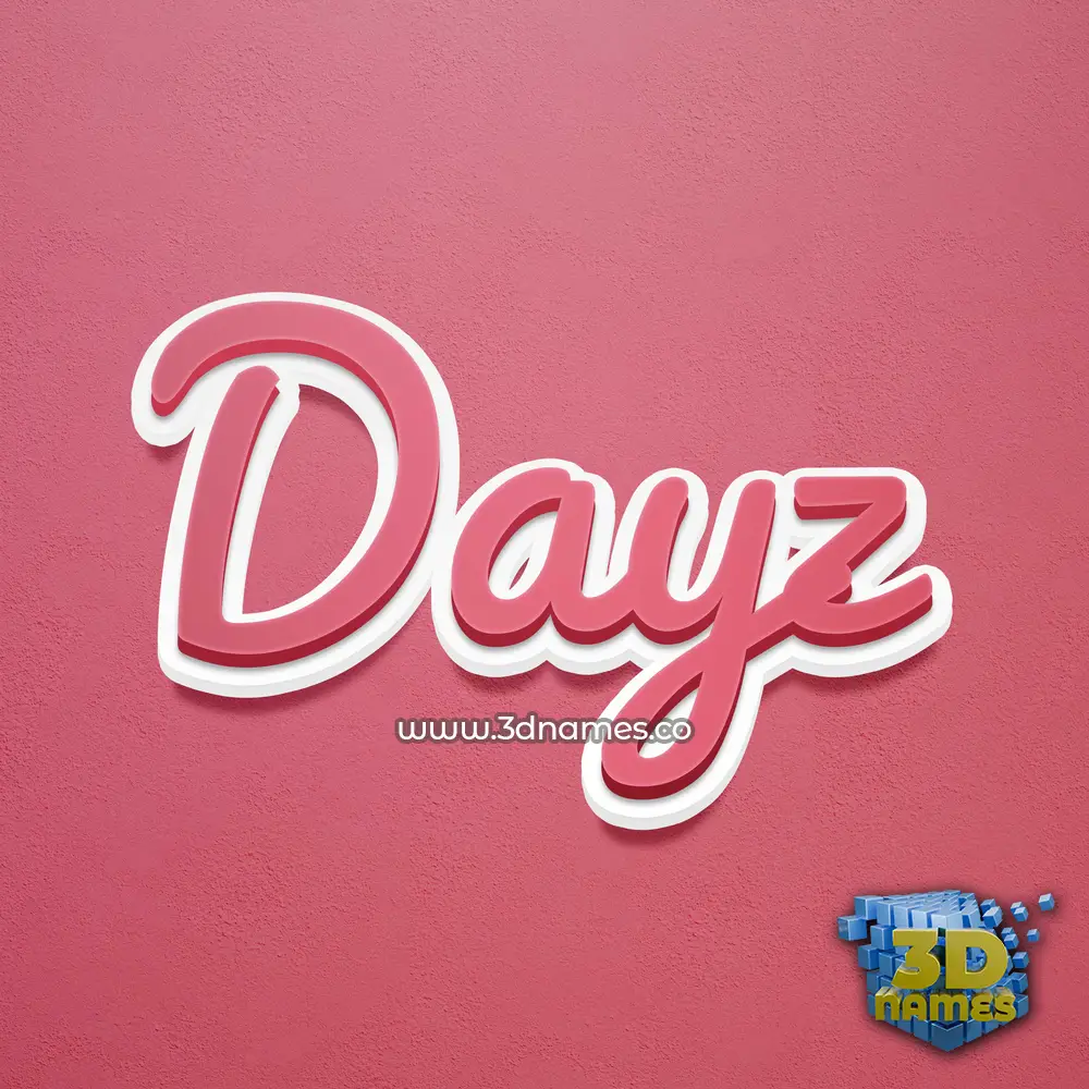 dayz in Red Scribble style - 3D name wallpaper