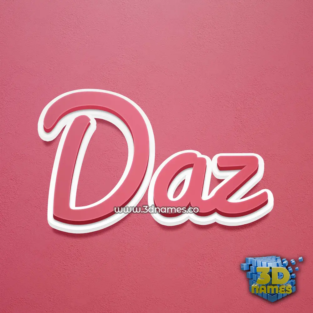 daz in Red Scribble style - 3D name wallpaper