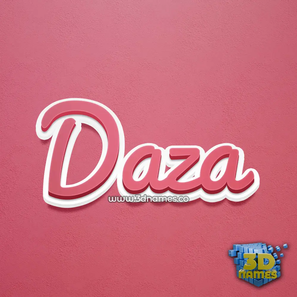 daza in Red Scribble style - 3D name wallpaper