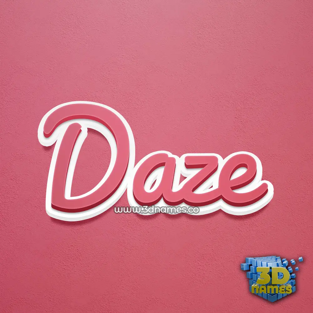 daze in Red Scribble style - 3D name wallpaper