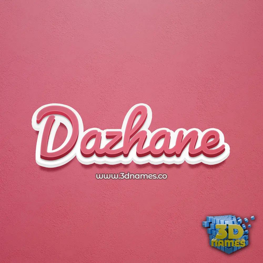 dazhane in Red Scribble style - 3D name wallpaper
