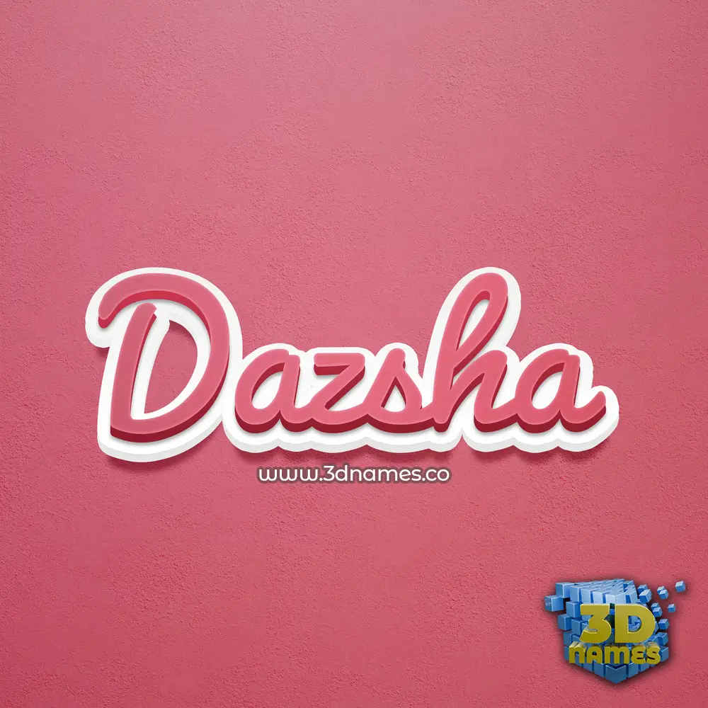 dazsha in Red Scribble style - 3D name wallpaper