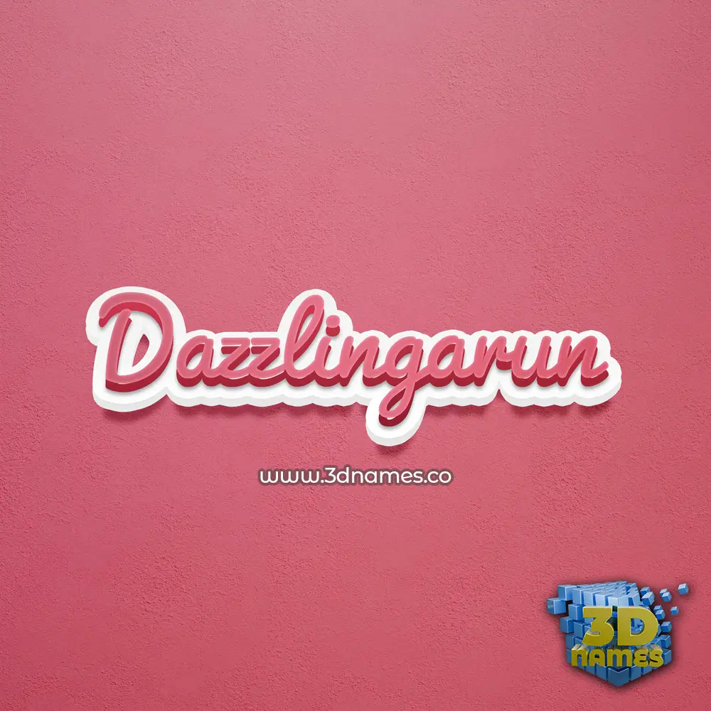 dazzlingarun in Red Scribble style - 3D name wallpaper
