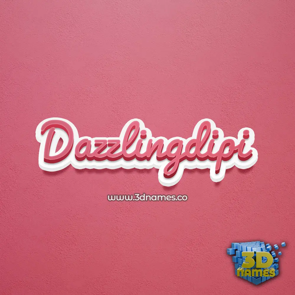 dazzlingdipi in Red Scribble style - 3D name wallpaper