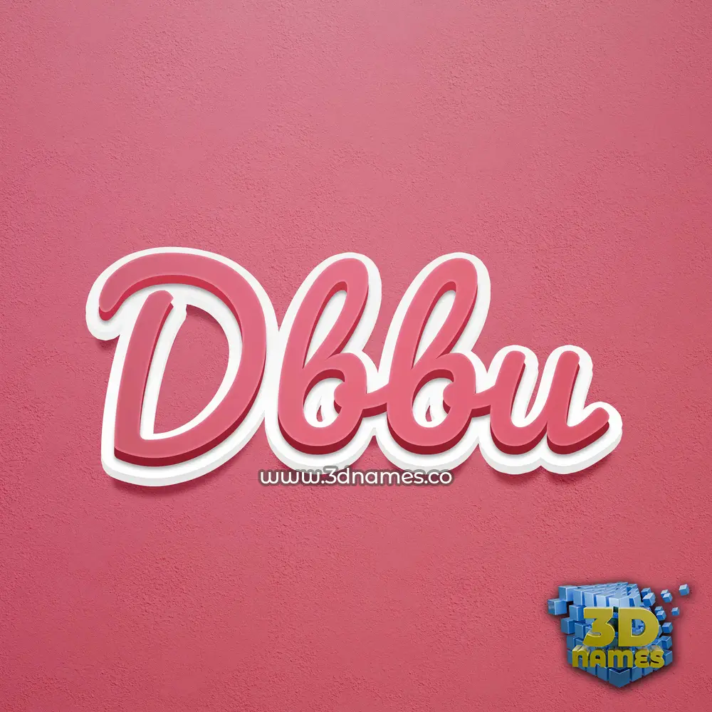 dbbu in Red Scribble style - 3D name wallpaper