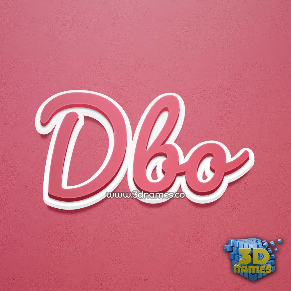 dbo in Red Scribble style - 3D name wallpaper