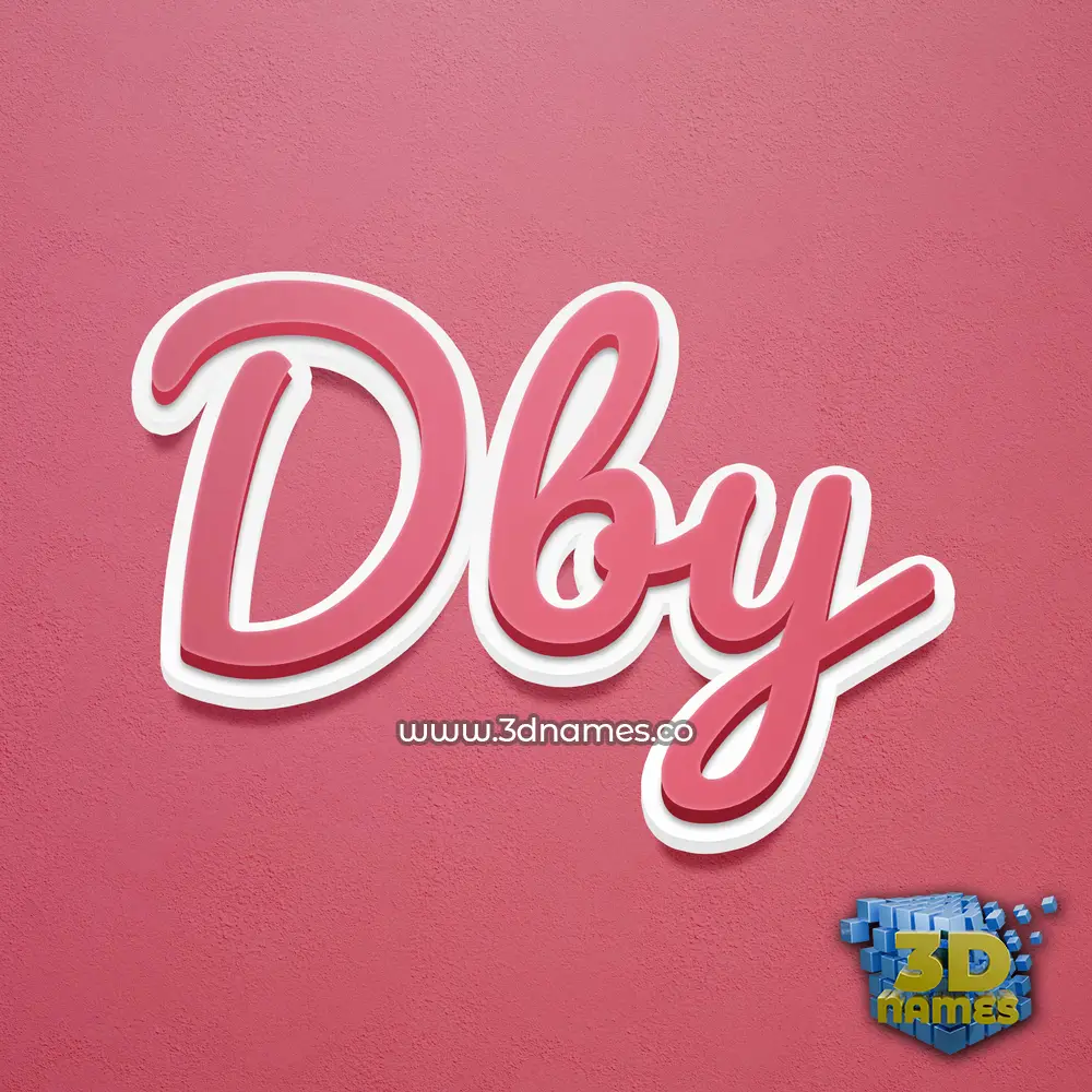 dby in Red Scribble style - 3D name wallpaper