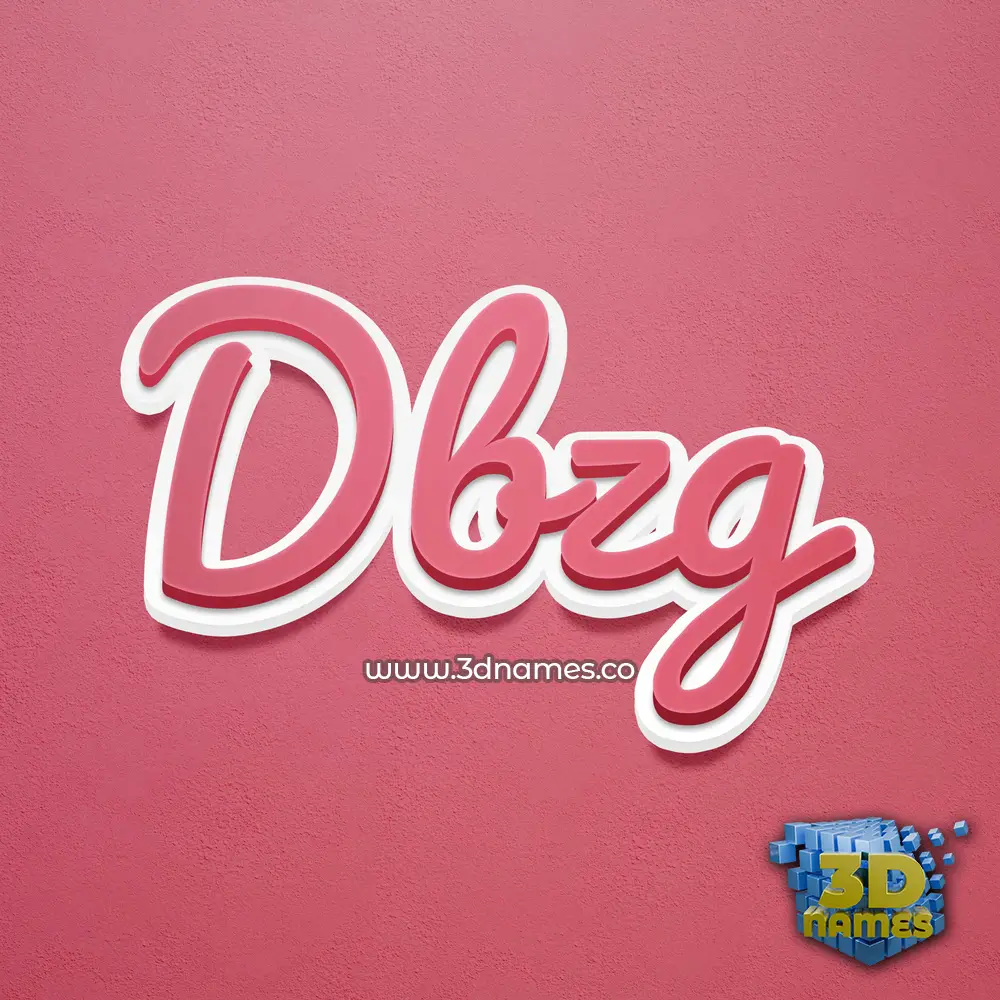 dbzg in Red Scribble style - 3D name wallpaper
