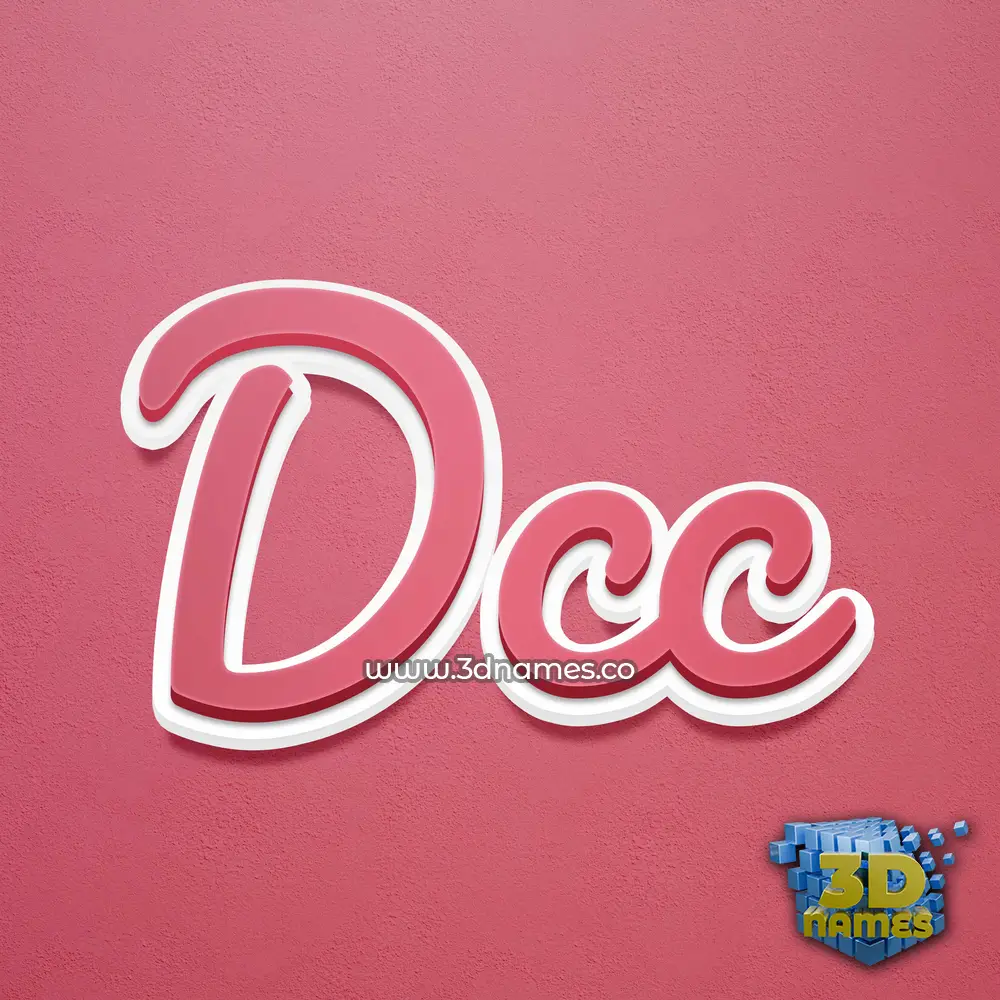 dcc in Red Scribble style - 3D name wallpaper