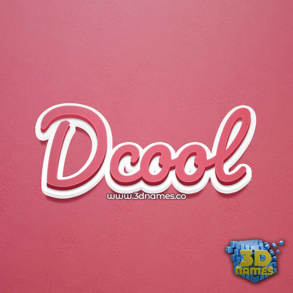 dcool in Red Scribble style - 3D name wallpaper