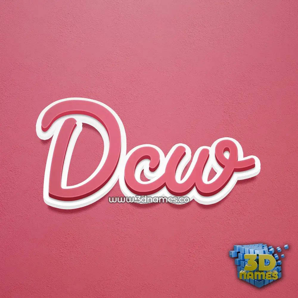 dcw in Red Scribble style - 3D name wallpaper
