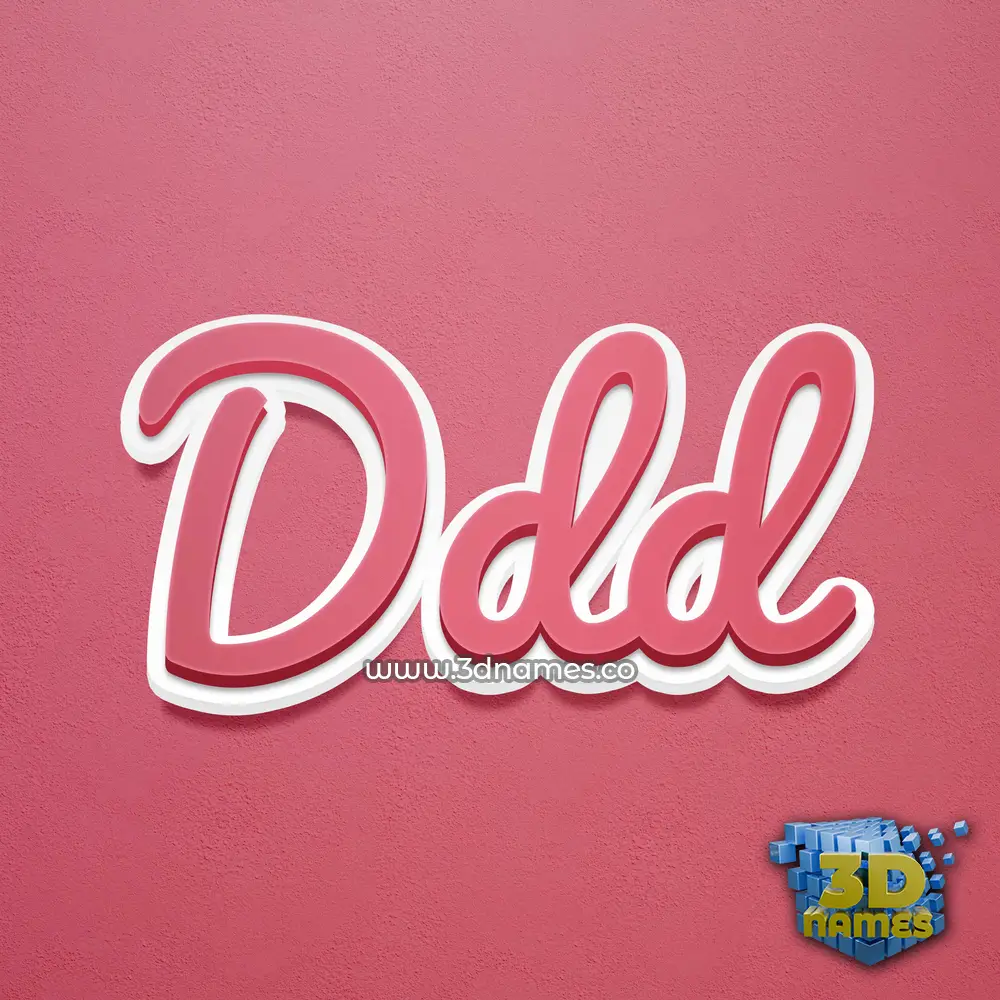 ddd in Red Scribble style - 3D name wallpaper