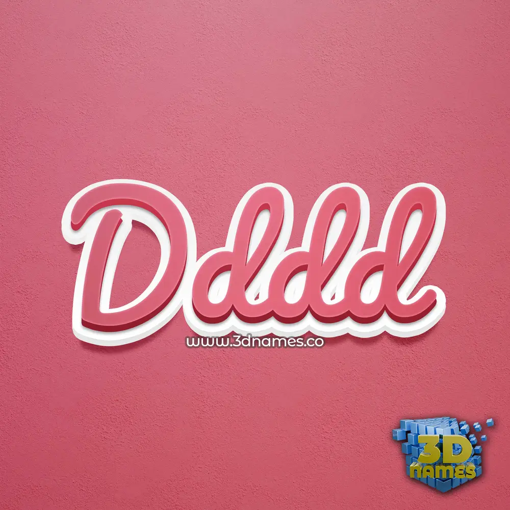 dddd in Red Scribble style - 3D name wallpaper