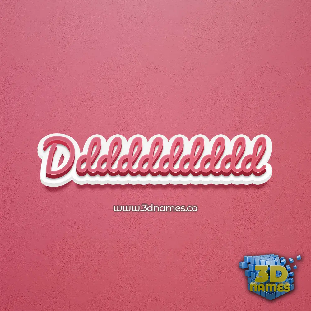 dddddddddd in Red Scribble style - 3D name wallpaper