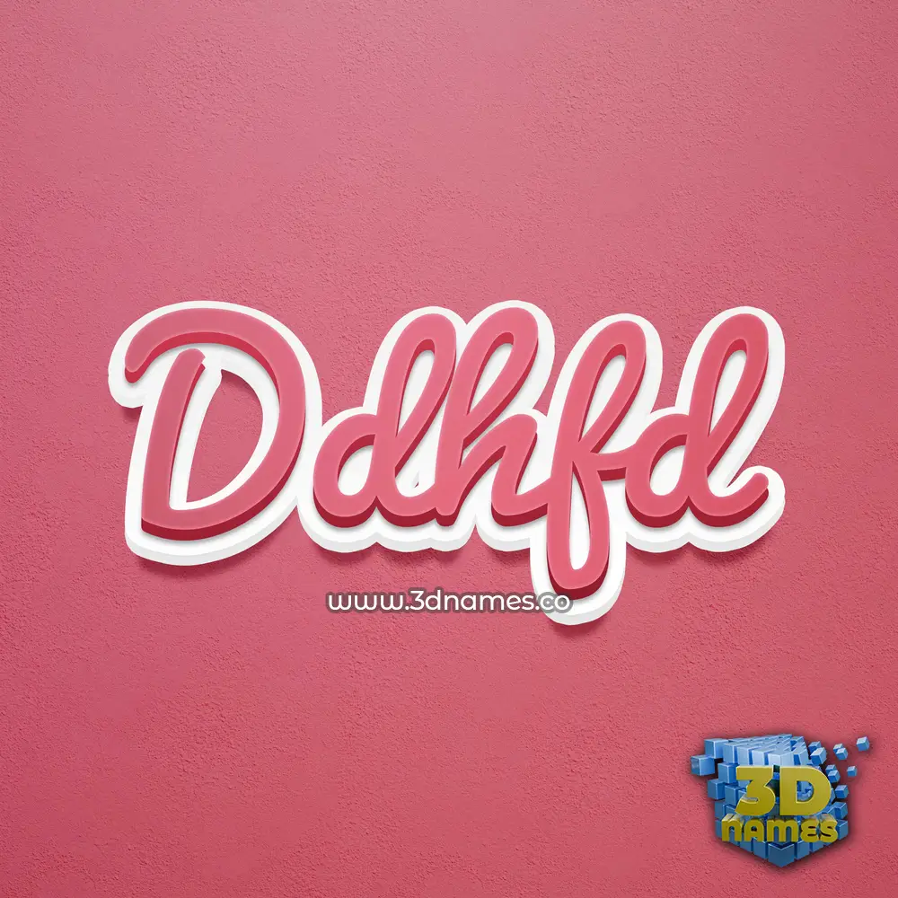 ddhfd in Red Scribble style - 3D name wallpaper