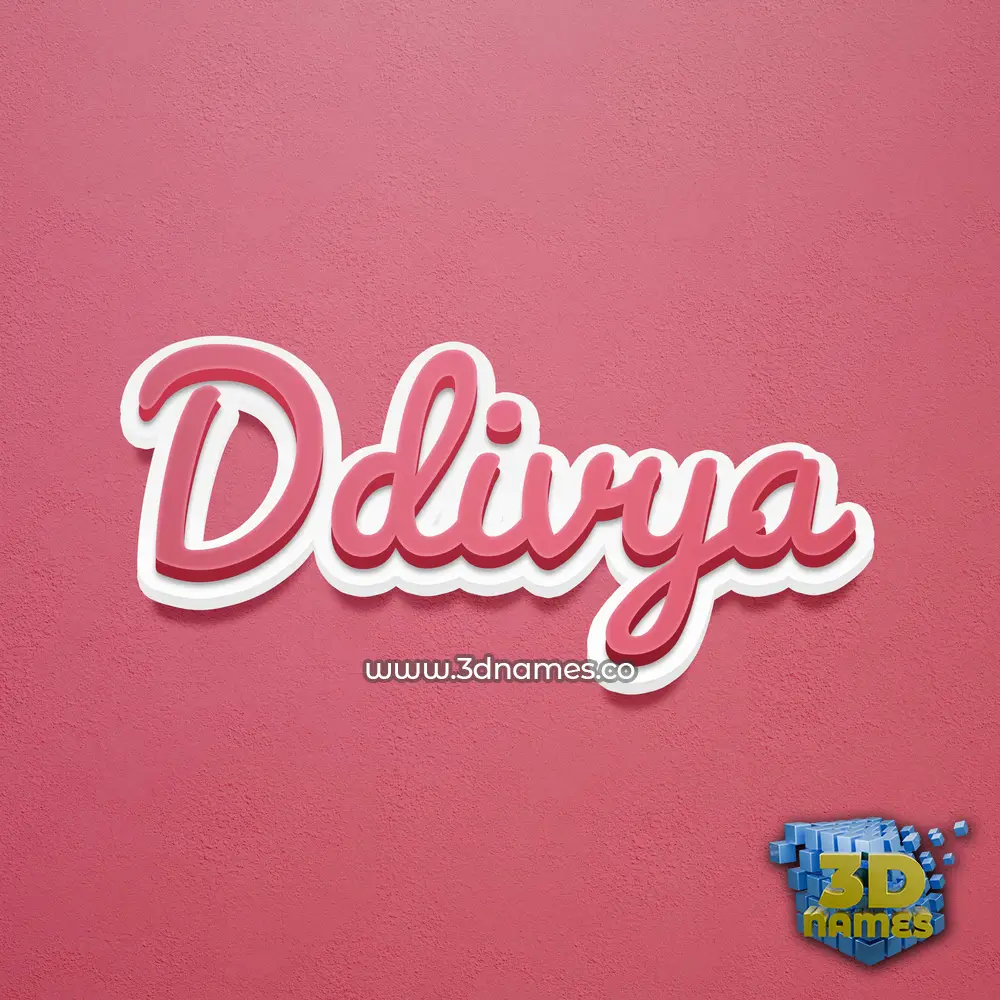 ddivya in Red Scribble style - 3D name wallpaper