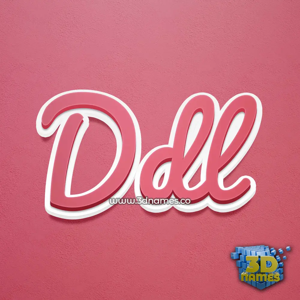 ddl in Red Scribble style - 3D name wallpaper