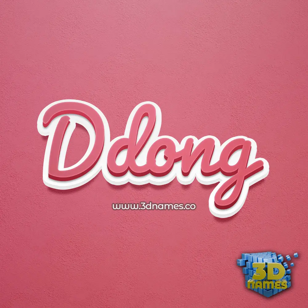 ddong in Red Scribble style - 3D name wallpaper