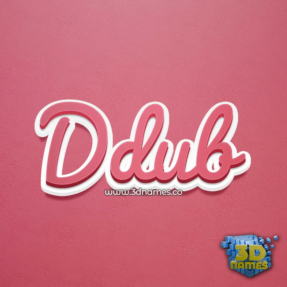 ddub in Red Scribble style - 3D name wallpaper