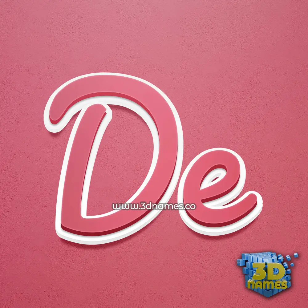 de in Red Scribble style - 3D name wallpaper
