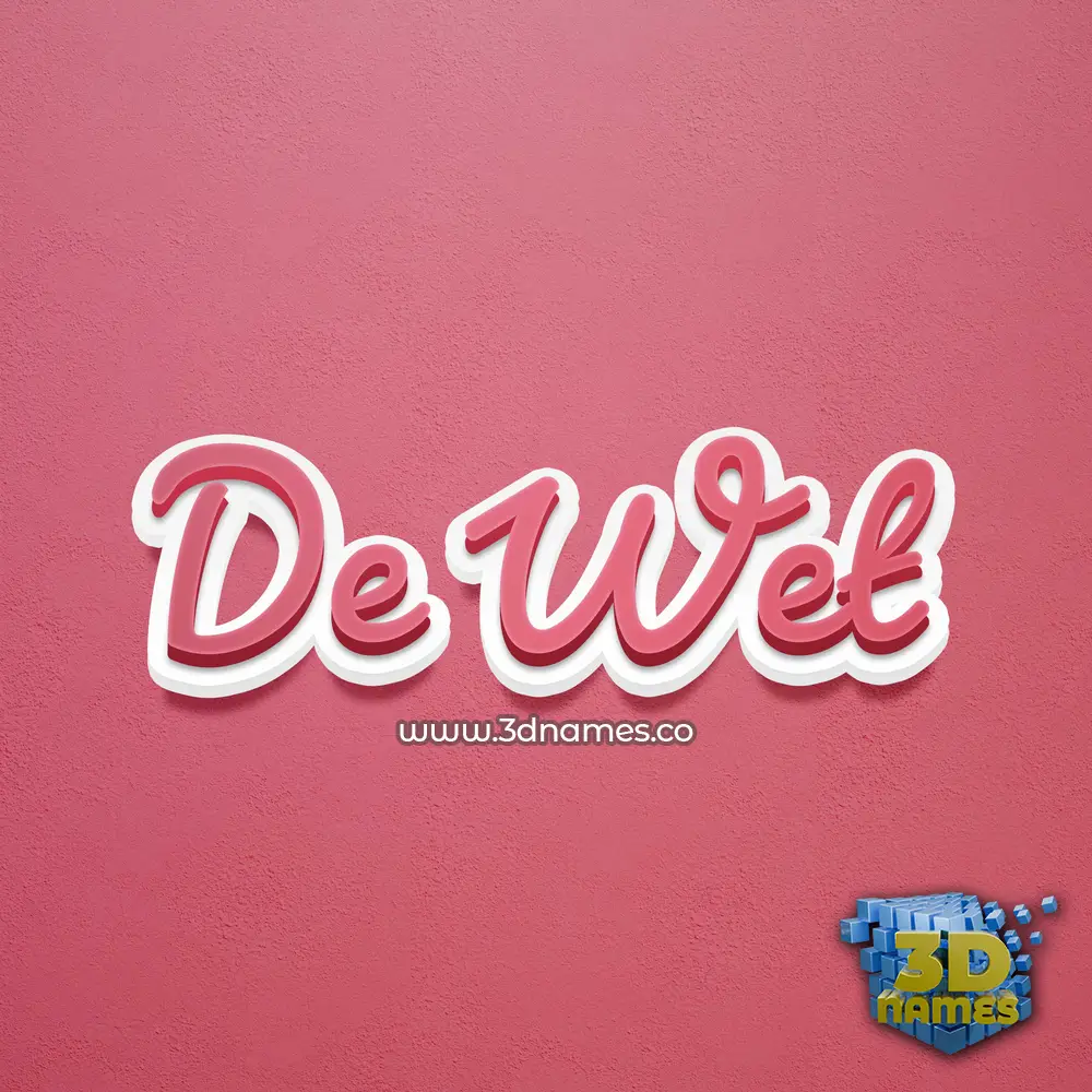 de wet in Red Scribble style - 3D name wallpaper