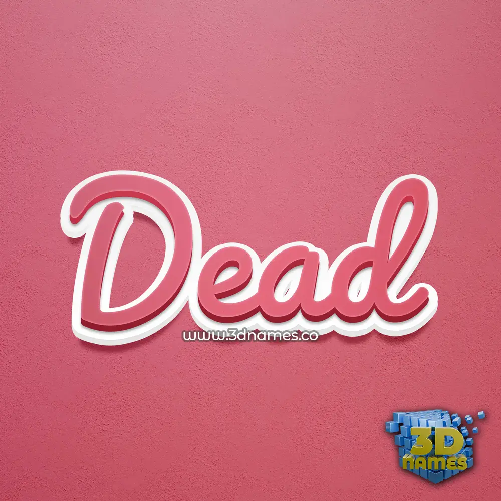 dead in Red Scribble style - 3D name wallpaper