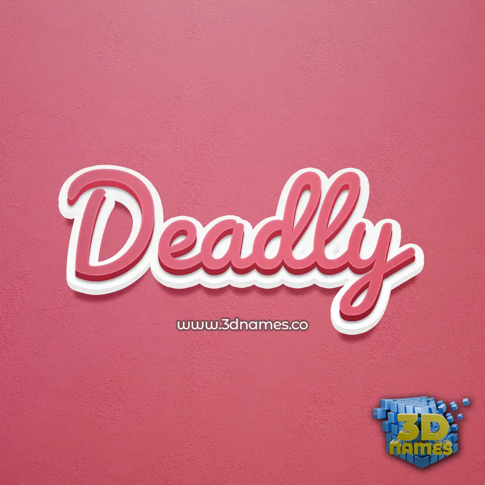 deadly in Red Scribble style - 3D name wallpaper