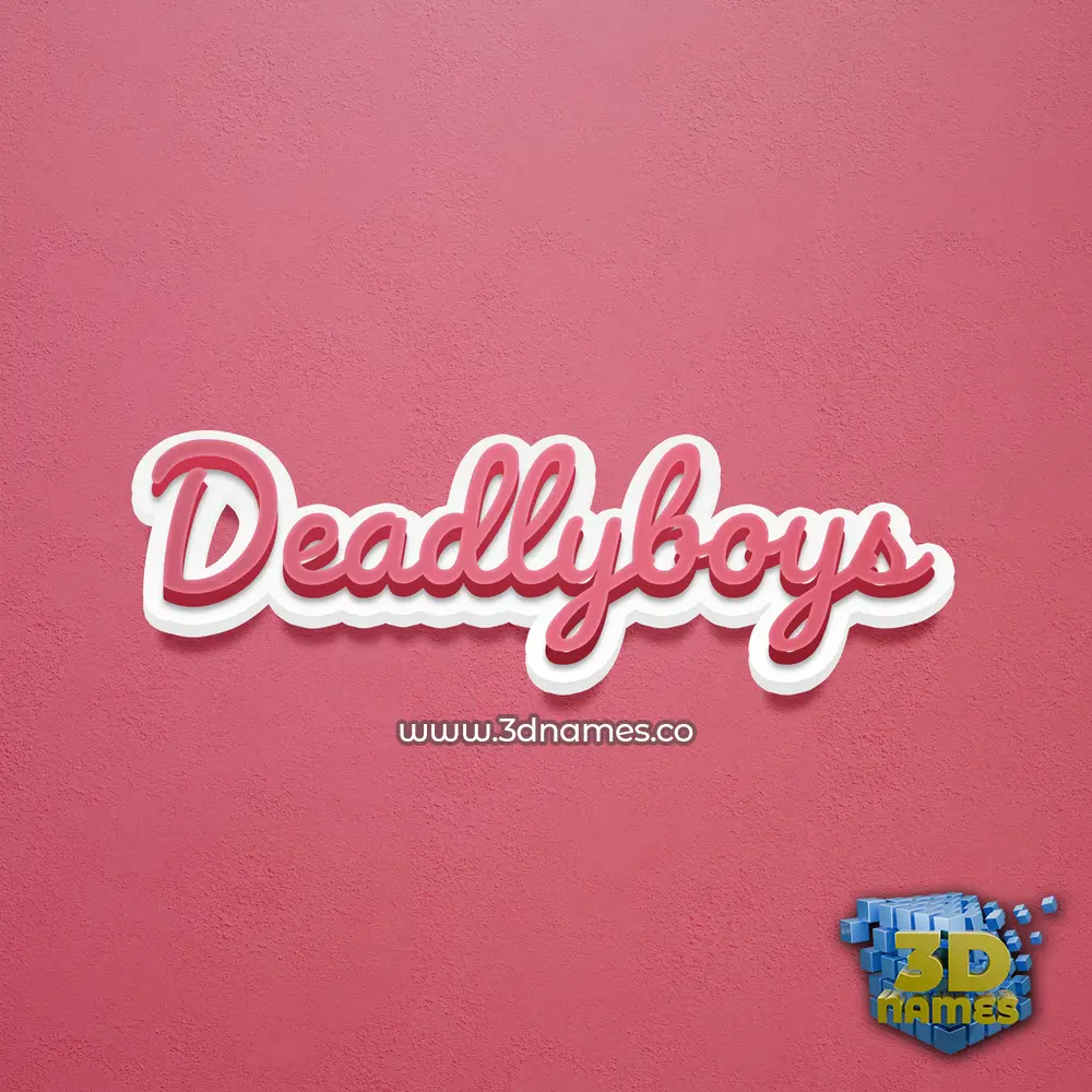 deadlyboys in Red Scribble style - 3D name wallpaper