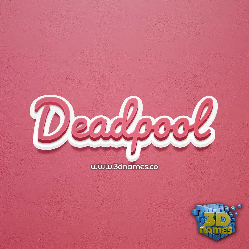 deadpool in Red Scribble style - 3D name wallpaper