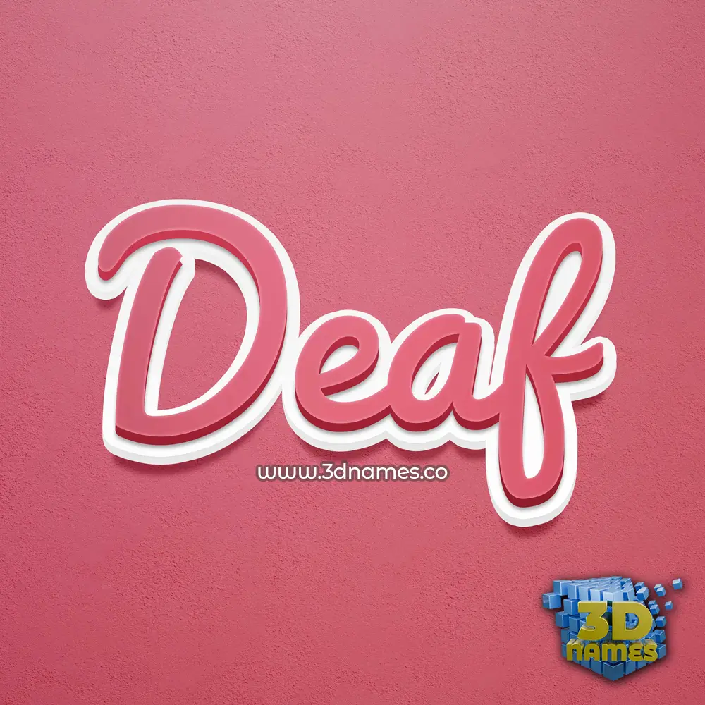 deaf in Red Scribble style - 3D name wallpaper
