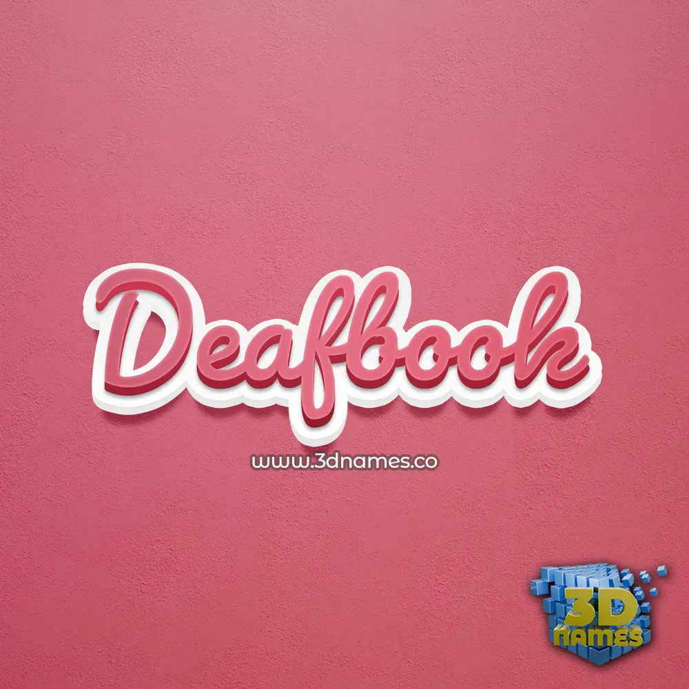 deafbook in Red Scribble style - 3D name wallpaper