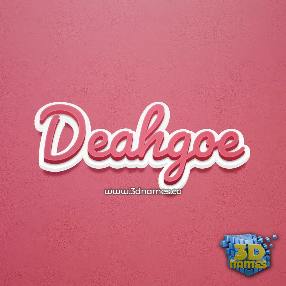 deahgoe in Red Scribble style - 3D name wallpaper