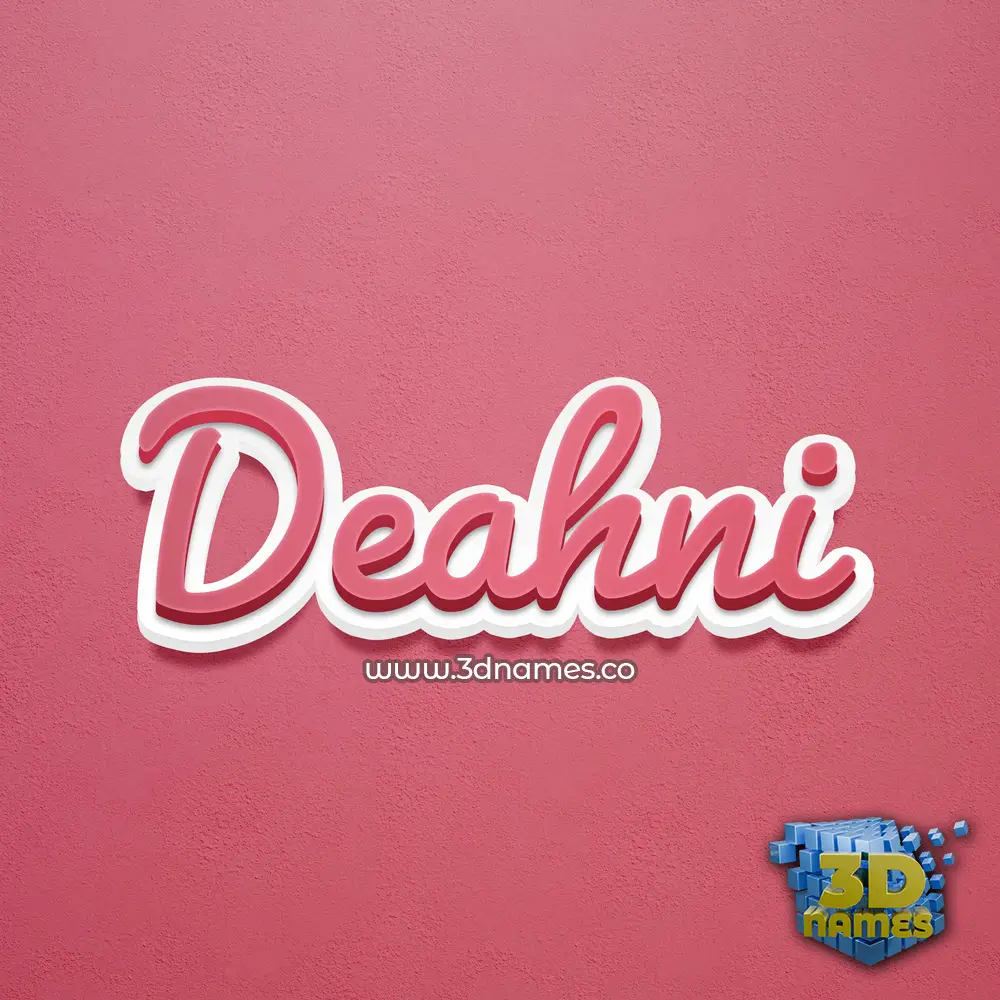 deahni in Red Scribble style - 3D name wallpaper