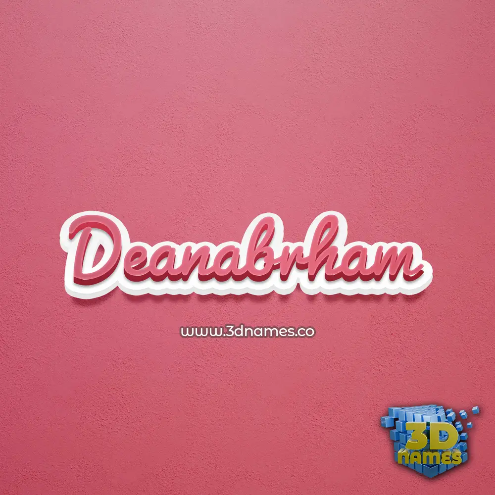 deanabrham in Red Scribble style - 3D name wallpaper