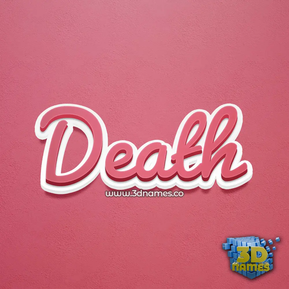 death in Red Scribble style - 3D name wallpaper