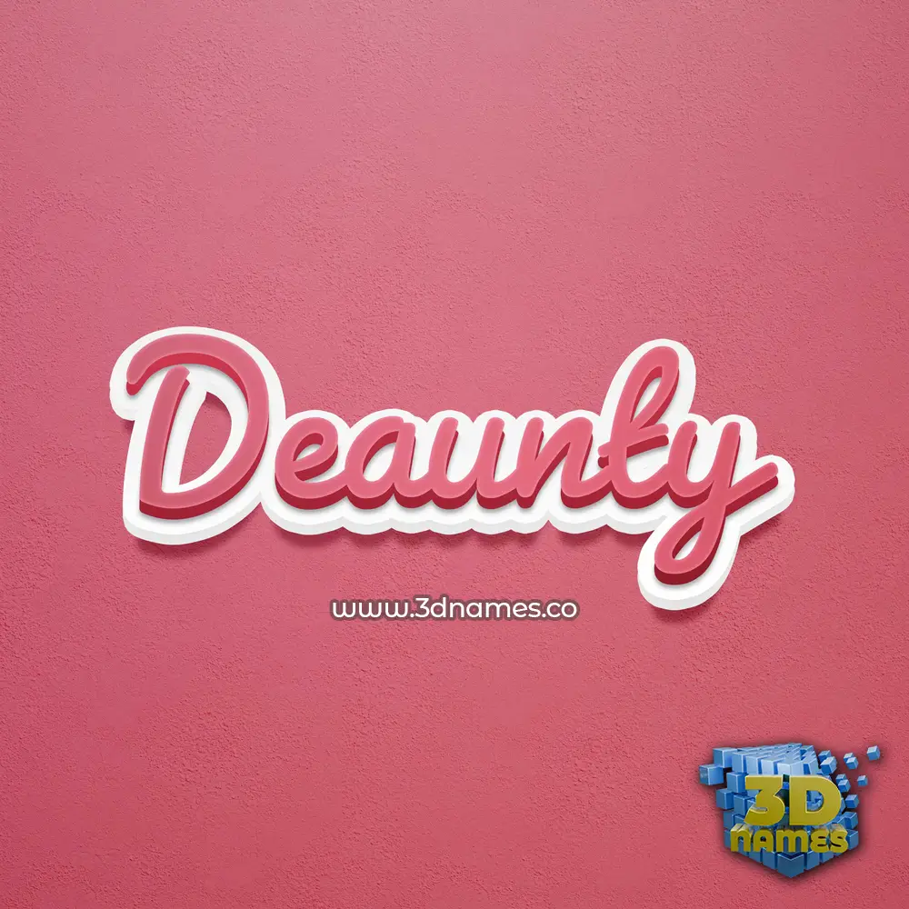 deaunty in Red Scribble style - 3D name wallpaper