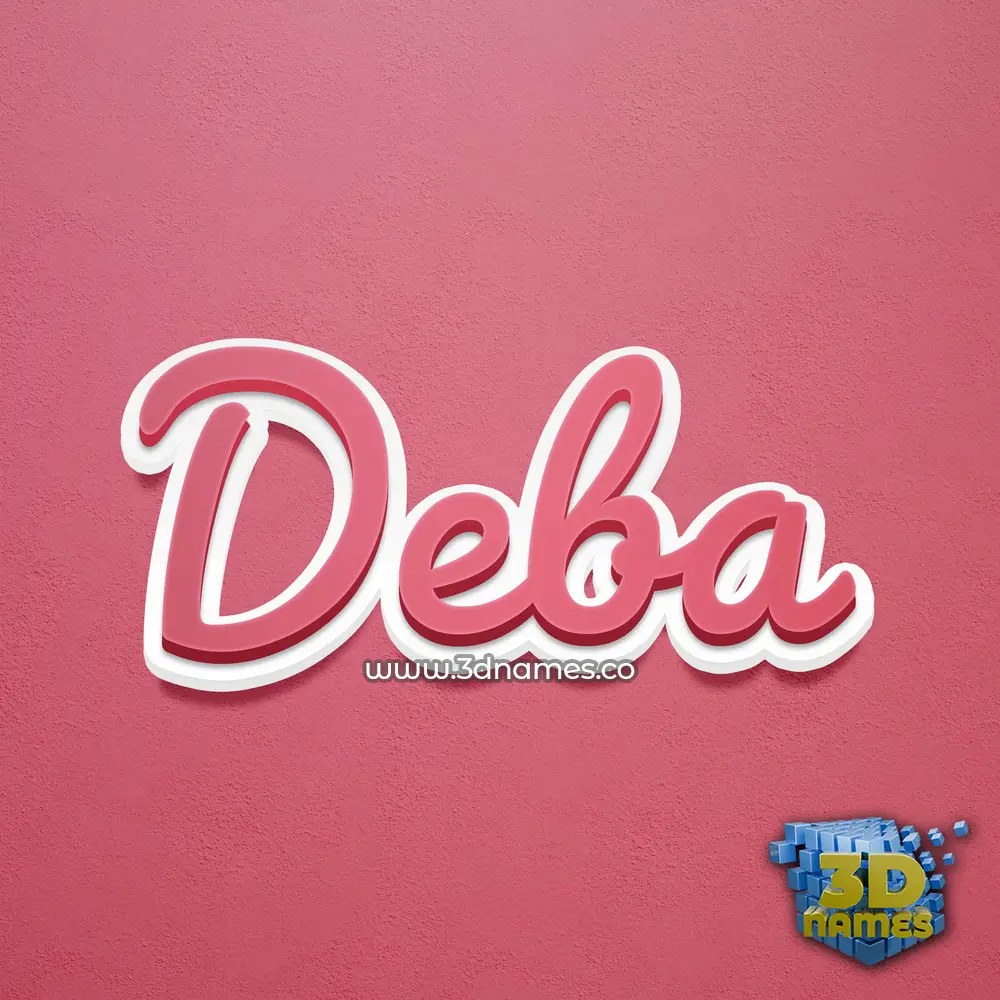 deba in Red Scribble style - 3D name wallpaper