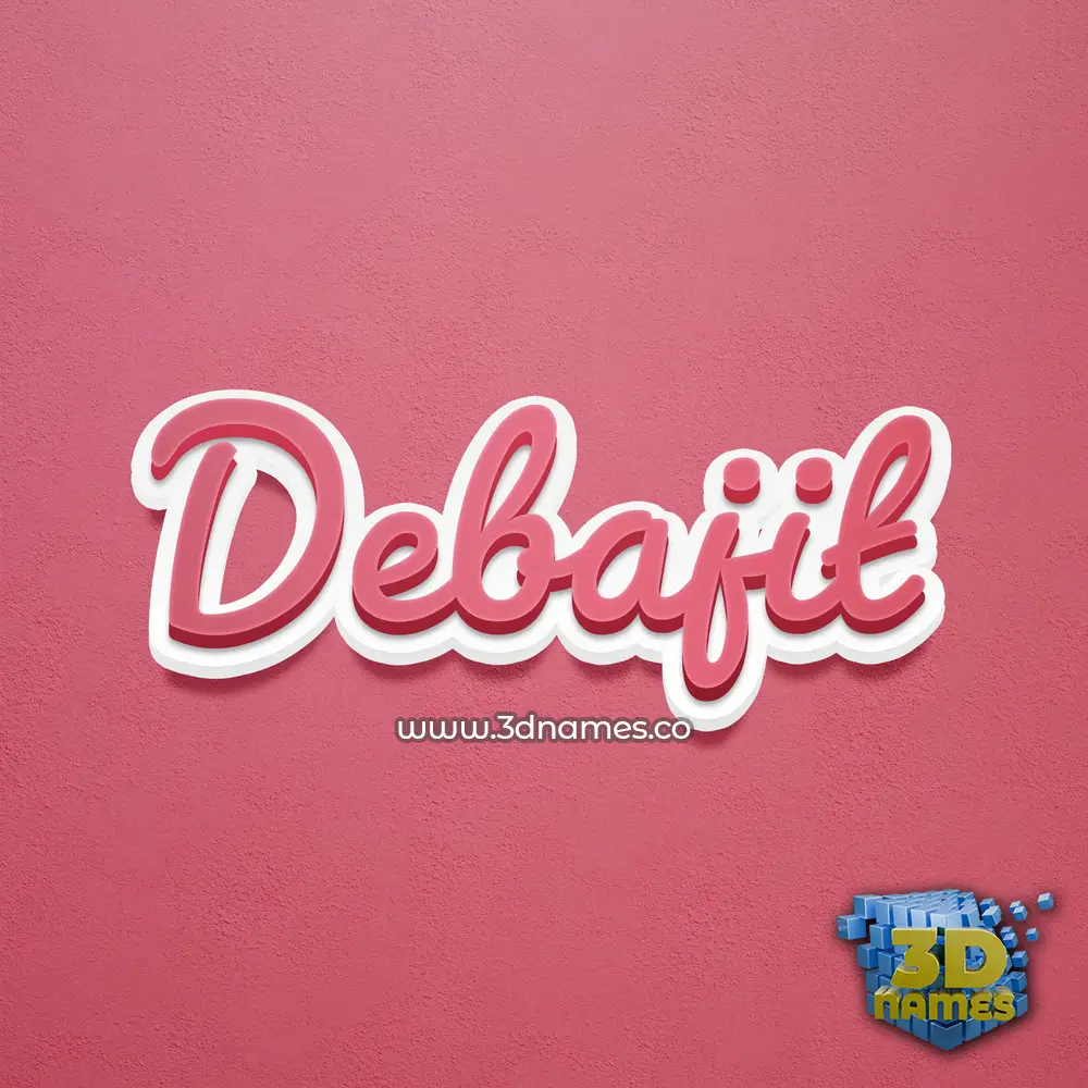 debajit in Red Scribble style - 3D name wallpaper