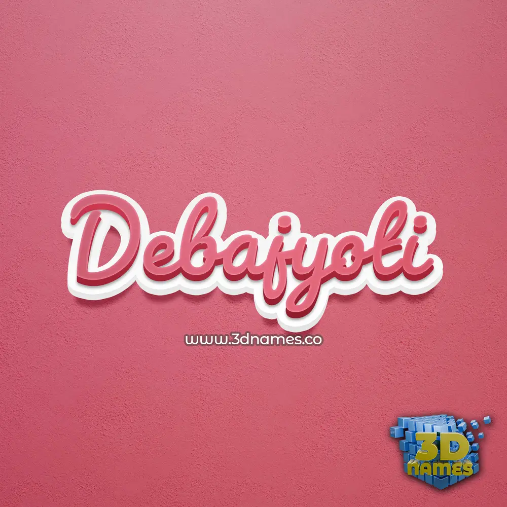 debajyoti in Red Scribble style - 3D name wallpaper