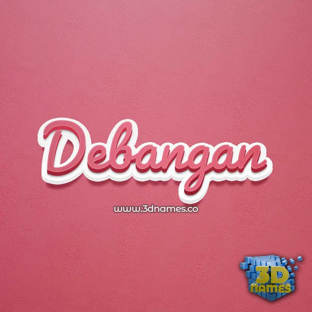 debangan in Red Scribble style - 3D name wallpaper