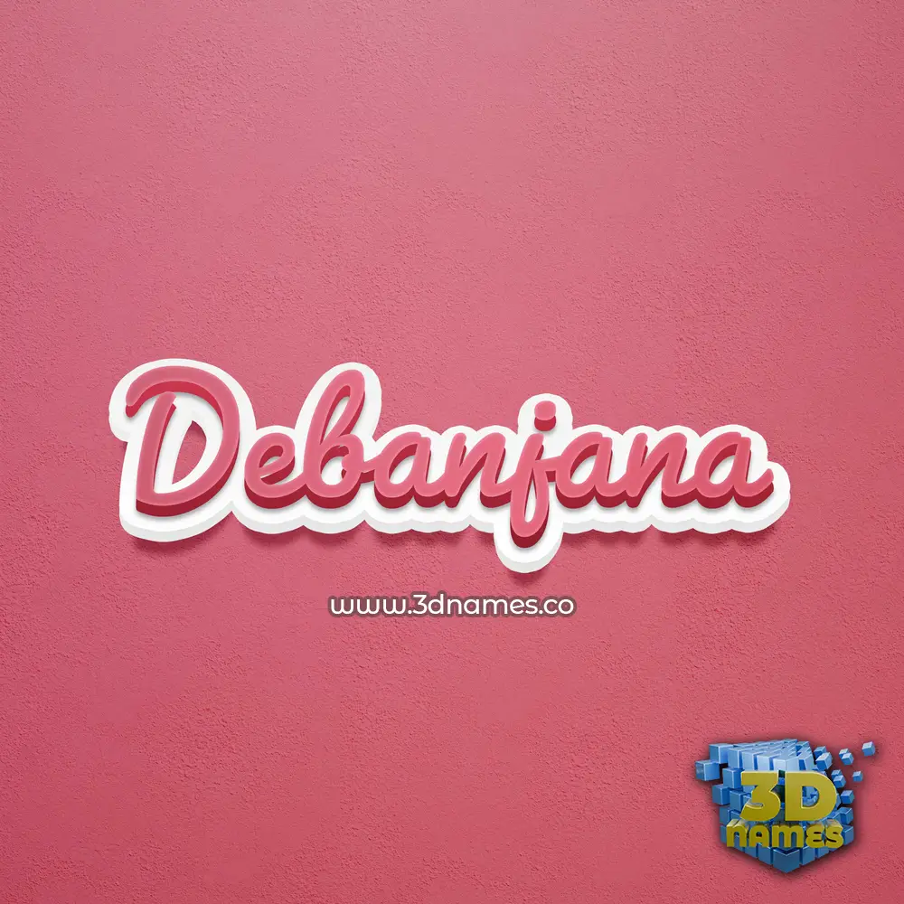 debanjana in Red Scribble style - 3D name wallpaper