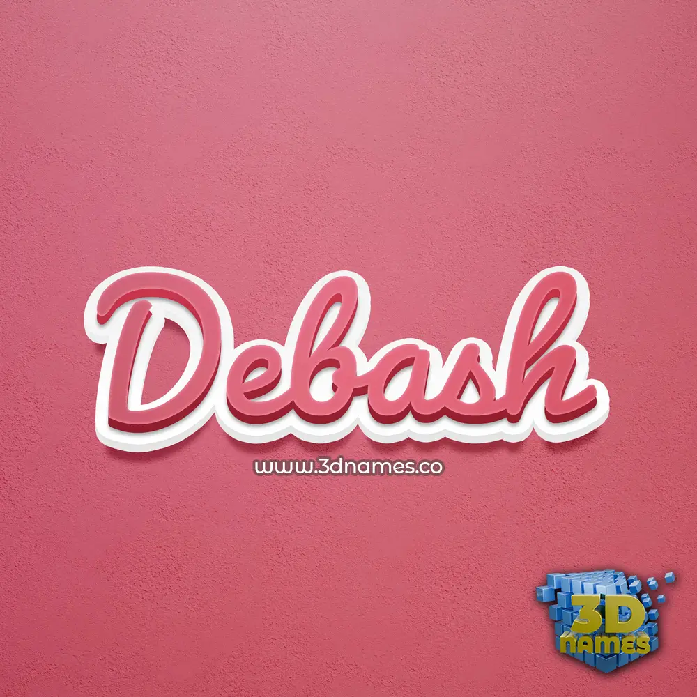 debash in Red Scribble style - 3D name wallpaper