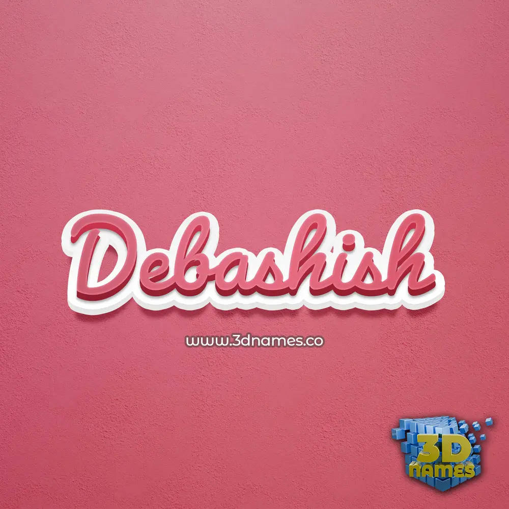 debashish in Red Scribble style - 3D name wallpaper