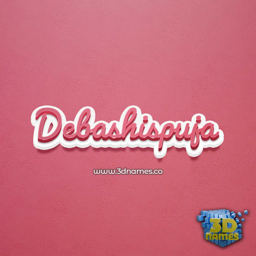 debashispuja in Red Scribble style - 3D name wallpaper