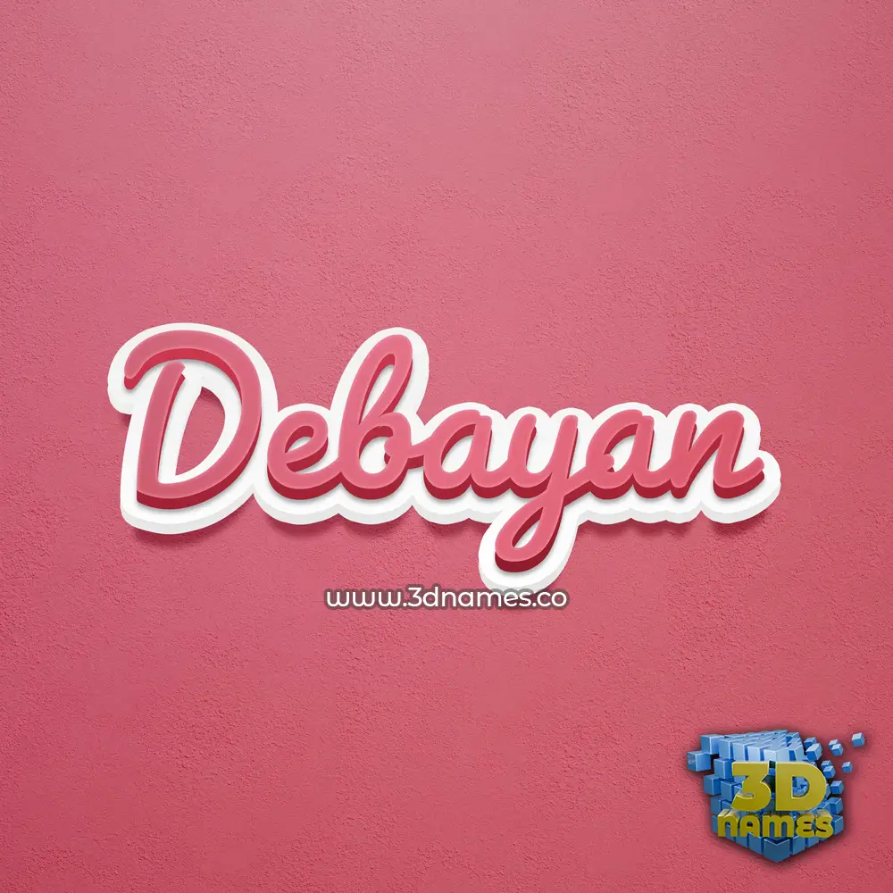 debayan in Red Scribble style - 3D name wallpaper