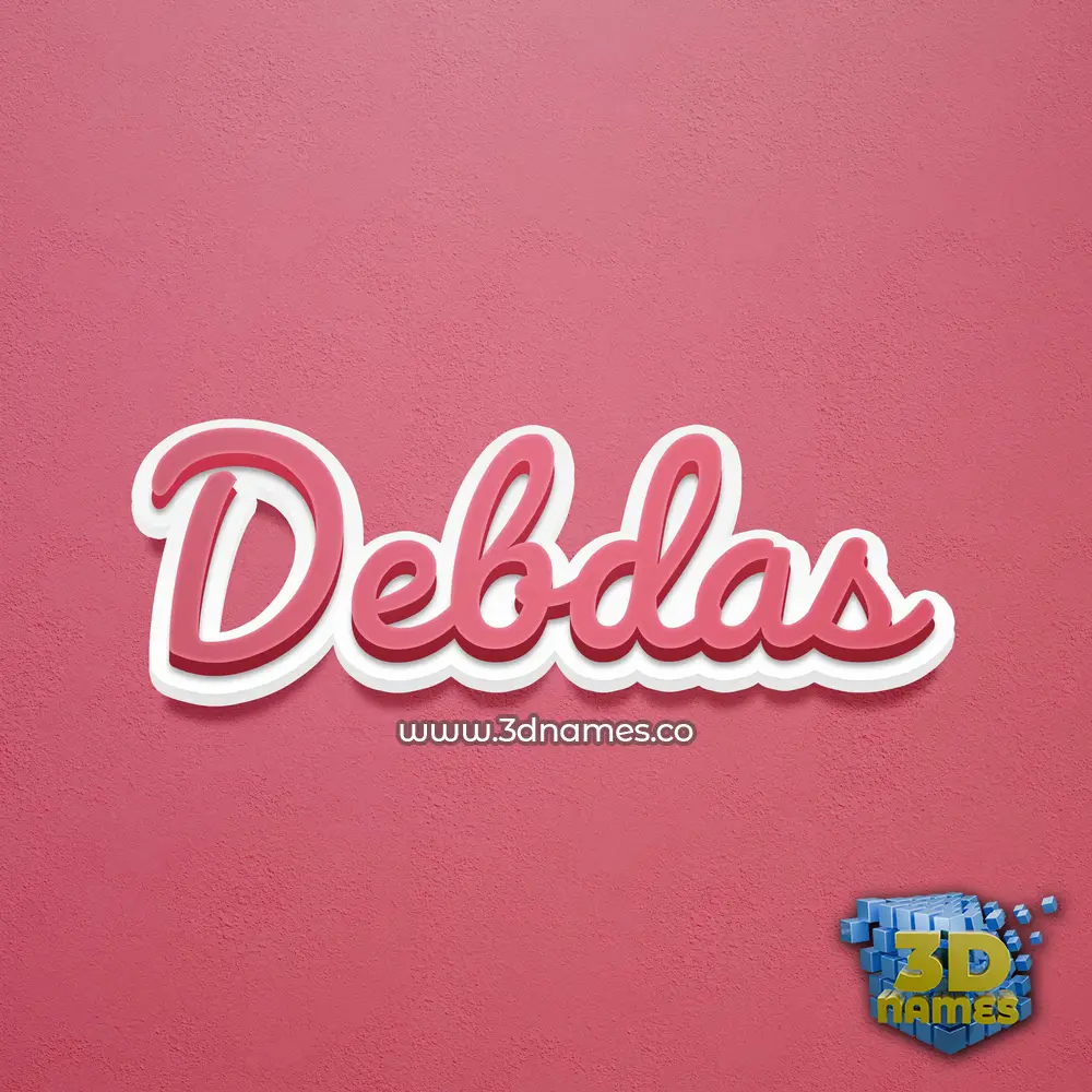 debdas in Red Scribble style - 3D name wallpaper
