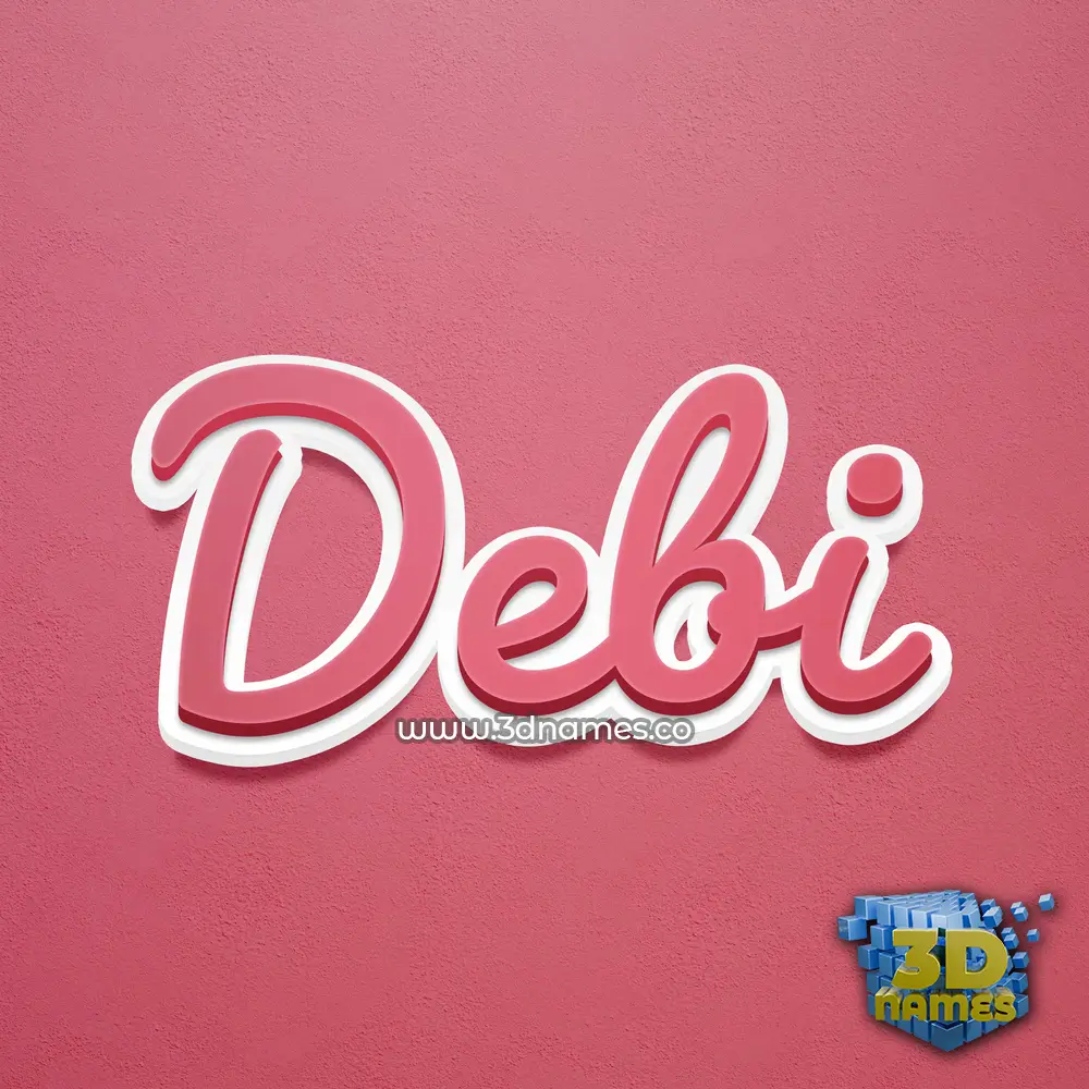 debi in Red Scribble style - 3D name wallpaper