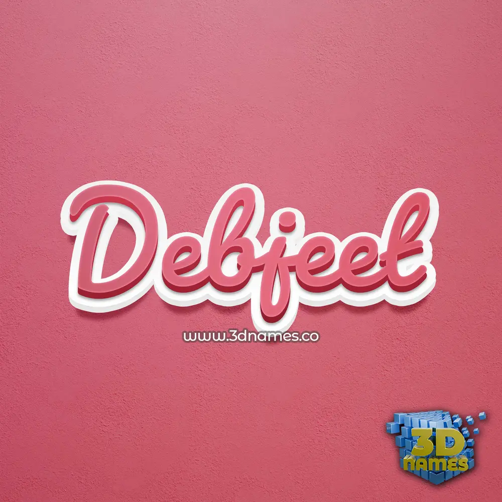 debjeet in Red Scribble style - 3D name wallpaper