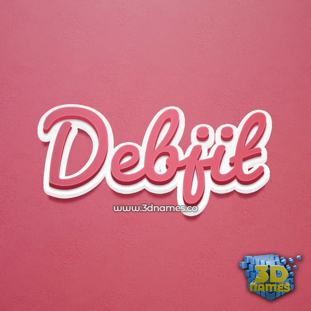 debjit in Red Scribble style - 3D name wallpaper